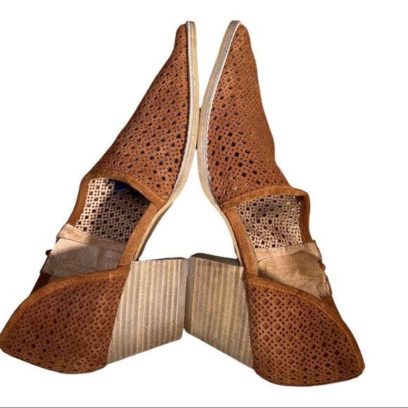 Free People Rust Brown Pandora Shootie Perforated Shoe Bootie Sz 10.5 EU 41 - Picture 4 of 10